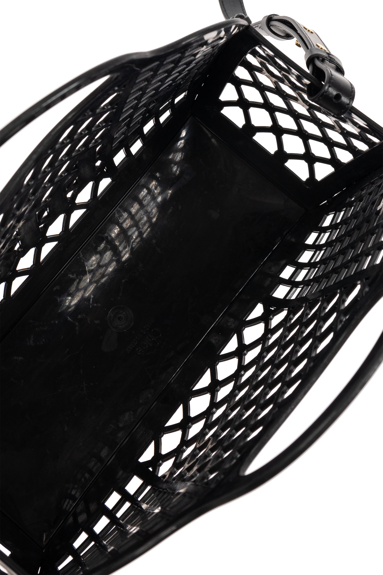 トートバッグ CHLOE Black Rubber Chlo?? Cage Handbag Chloe Black Small Top Handle Bag – One Fish Two Fish